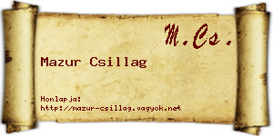 Mazur Csillag névjegykártya